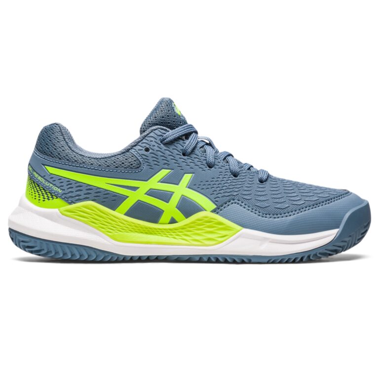 Asics Gel-Resolution 9 GS Clay Junior Steel Blue/Hazard Green - OLD