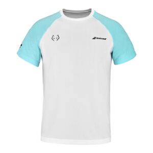 Babolat Crew Neck Tee Juan Lebron White/Light Blue - OLD