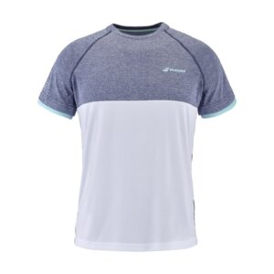 Babolat Play Crew Neck Tee White/Blue - OLD