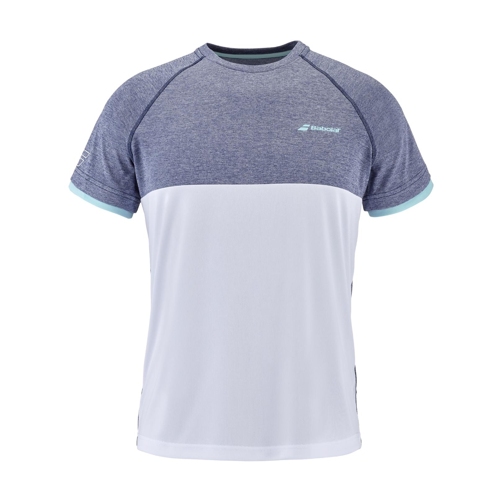 Babolat Play Crew Neck Tee White/Blue - OLD