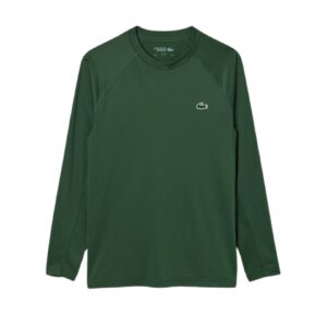 Lacoste Long Sleeved Stretch Jersey Sport T-shirt Green - OLD