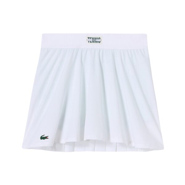 Lacoste Pleat Back Ultra-Dry Skirt Women White/Green