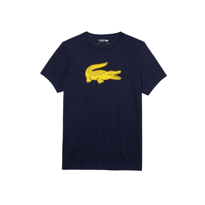Lacoste Sport 3D Print Crocodile Breathable T-Shirt Navy Blue - OLD