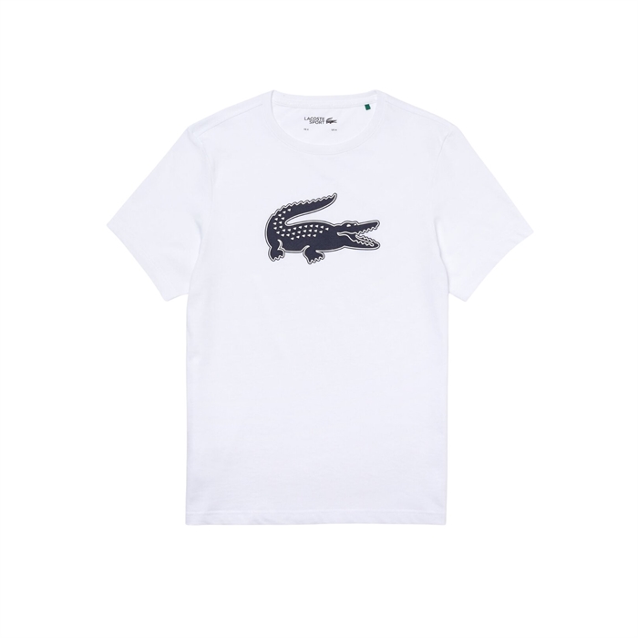 Lacoste Sport 3D Print Crocodile Breathable T-Shirt White - OLD