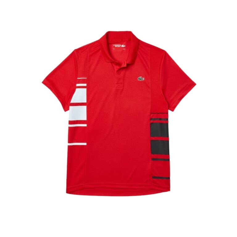 Lacoste Sport Colour-Block Piqué Polo Red - OLD