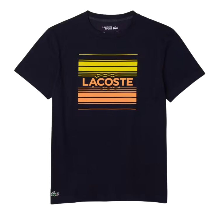 Lacoste Sport Stylized Logo Print T-shirt Navy Blue - OLD