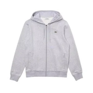 Lacoste Sport Zipper Hoodie Silver Chine/Elephant Grey