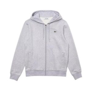 Lacoste Sport Zipper Hoodie Silver Chine/Elephant Grey - OLD