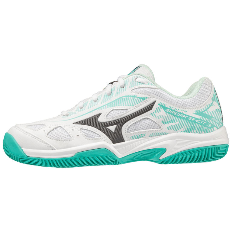 Mizuno Breakshot 3 CC Dame White/Turquoise - OLD