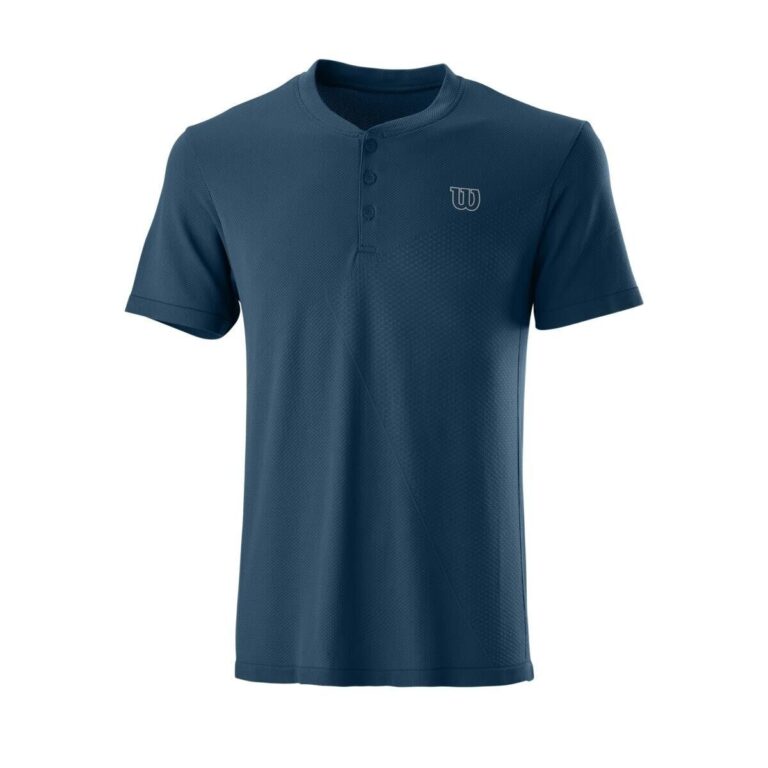 Wilson PWR SMLS Henley II T-shirt Majolica Blue - OLD