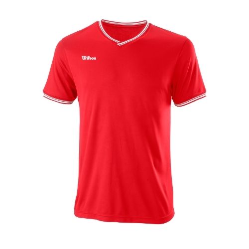Wilson Team ll High V-Neck T-shirt Red - OLD